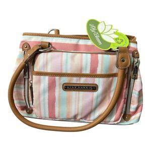 Lily Bloom Maggie Satchel Painted Stripe Eco Friendly NWT MSRP $75